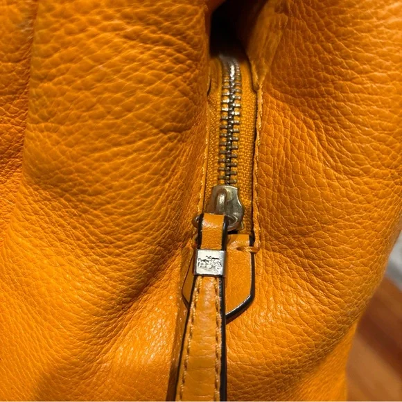 Coach Orange Hobo Shoulder Bag with Chain Strap - Picture 5 of 14